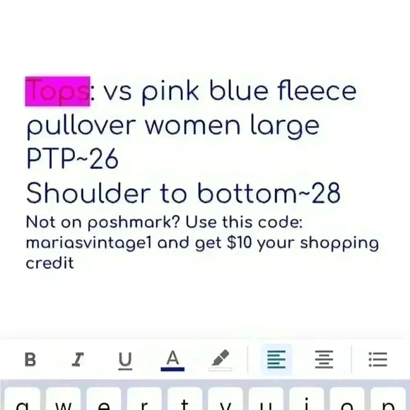 VS Victoria Secret PINK brand blue fleece pullovers LARGE - Picture 4 of 4